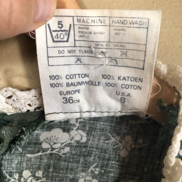 Laura Ashley vintage 1970s printers & dyers green floral prairie maxi dress 2 4 - Picture 10 of 12